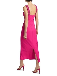 Kallie Beaded Floral Appliqué Gown