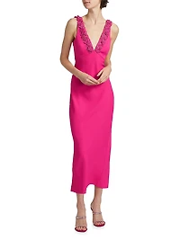 Kallie Beaded Floral Appliqué Gown