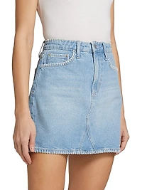 Laurel Whipstitched Cotton Denim Miniskirt