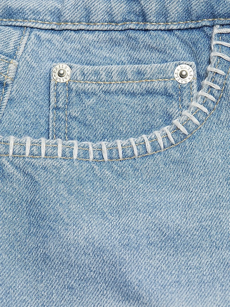 Laurel Whipstitched Cotton Denim Miniskirt