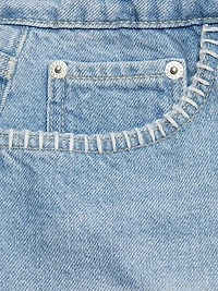 Laurel Whipstitched Cotton Denim Miniskirt