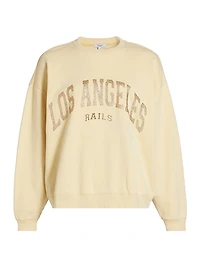 Varsity Glitter Graphic Cotton Fleece Sweatshirt