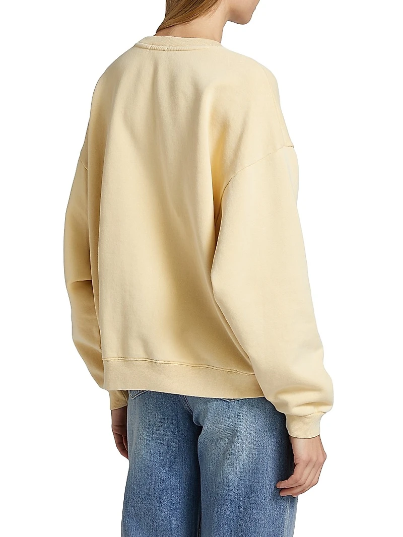 Varsity Glitter Graphic Cotton Fleece Sweatshirt