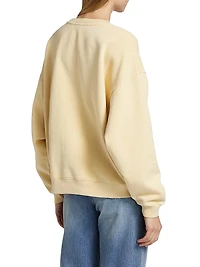 Varsity Glitter Graphic Cotton Fleece Sweatshirt