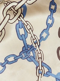 Leah Chain-Print Satin Halterneck Top