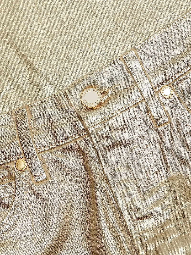 Taylor Metallic Cropped High-Rise Wide-Leg Jeans