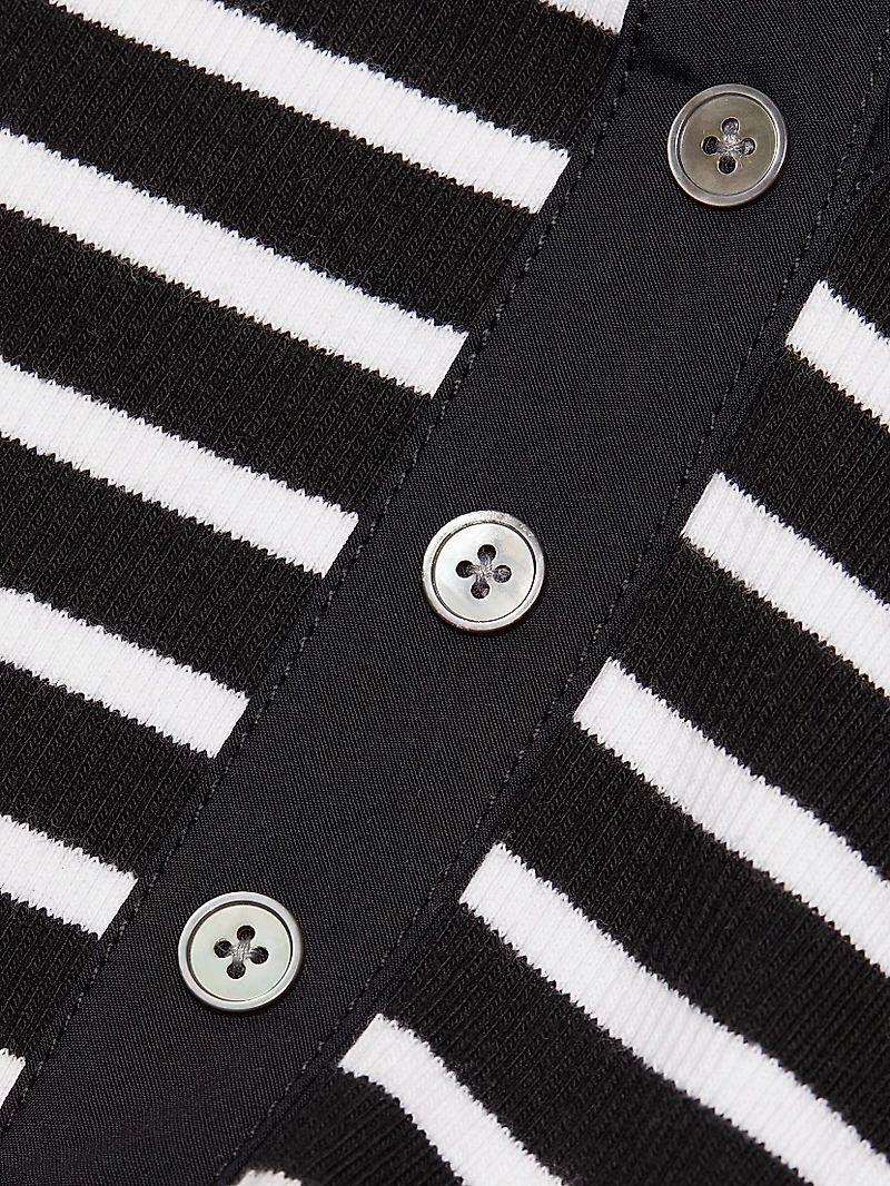 Delise Striped Stretch Cotton Midi-Dress