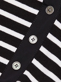 Delise Striped Stretch Cotton Midi-Dress