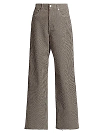 Taylor Pinstripe High-Rise Wide-Leg Jeans