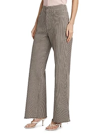 Taylor Pinstripe High-Rise Wide-Leg Jeans