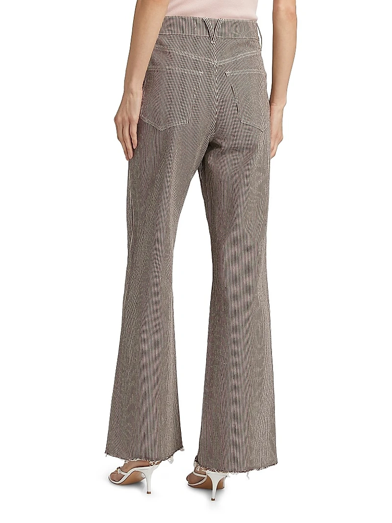 Taylor Pinstripe High-Rise Wide-Leg Jeans