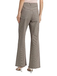 Taylor Pinstripe High-Rise Wide-Leg Jeans