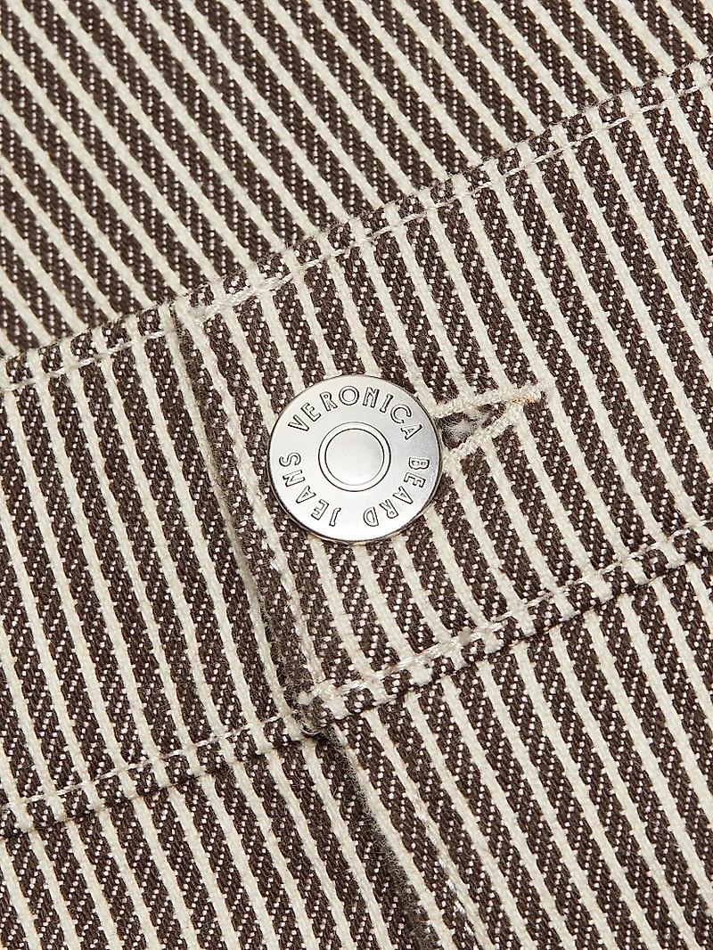 Taylor Pinstripe High-Rise Wide-Leg Jeans