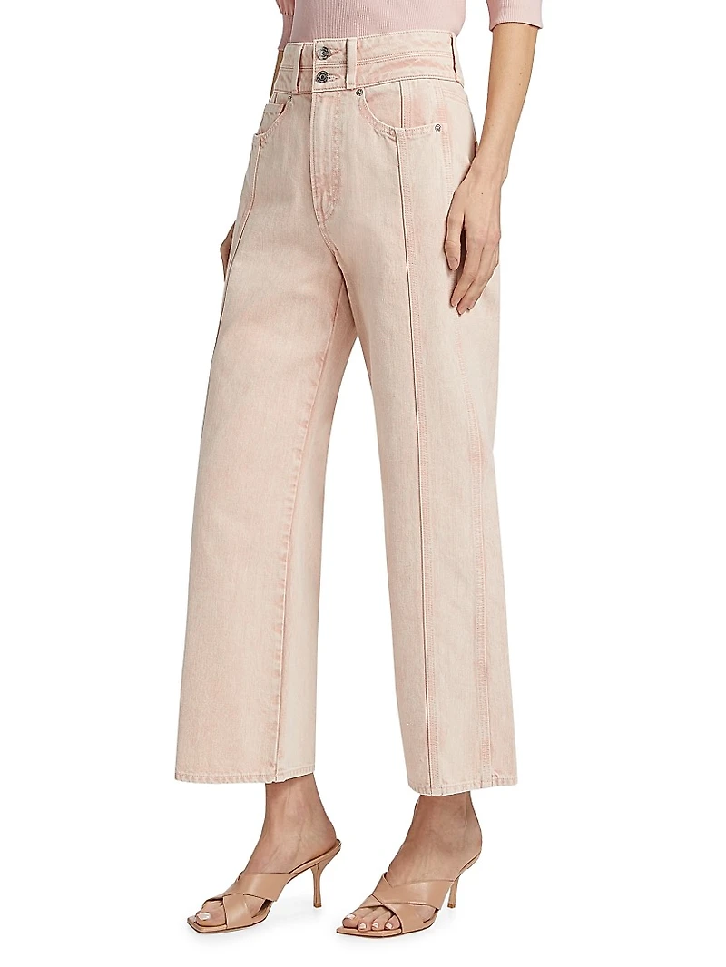 Taylor Double Cropped High-Rise Wide-Leg Jeans