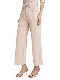 Taylor Double Cropped High-Rise Wide-Leg Jeans