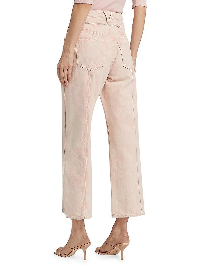 Taylor Double Cropped High-Rise Wide-Leg Jeans