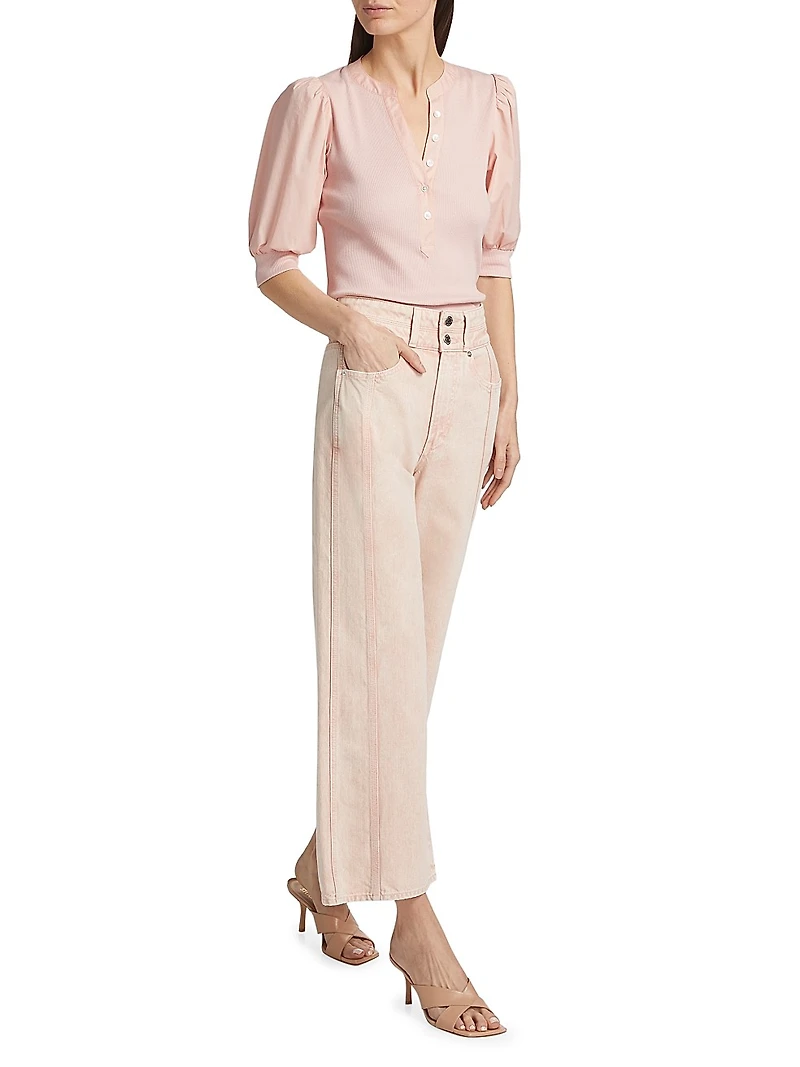 Taylor Double Cropped High-Rise Wide-Leg Jeans
