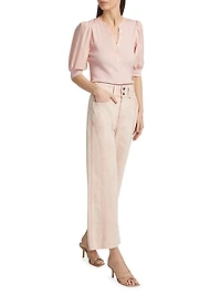 Taylor Double Cropped High-Rise Wide-Leg Jeans