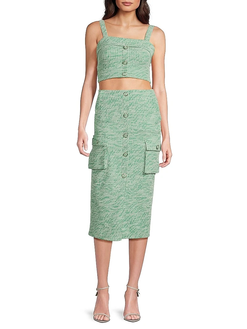 Roland 2-Piece Boucle-Knit Top & Skirt Set