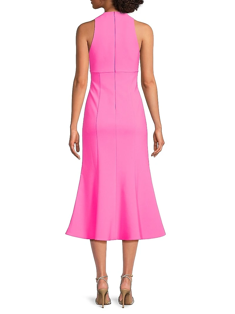 Rome Plunge Flounce Cocktail Dress