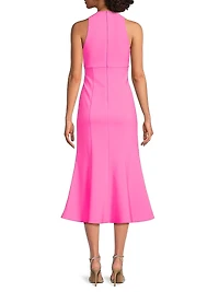 Rome Plunge Flounce Cocktail Dress