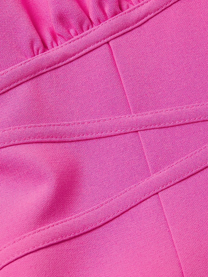 Rome Plunge Flounce Cocktail Dress