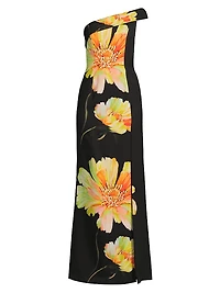 Dolan Floral One-Shoulder Gown