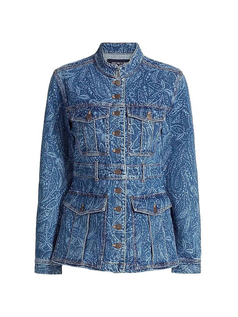 Tika Paisley Belted Denim Jacket