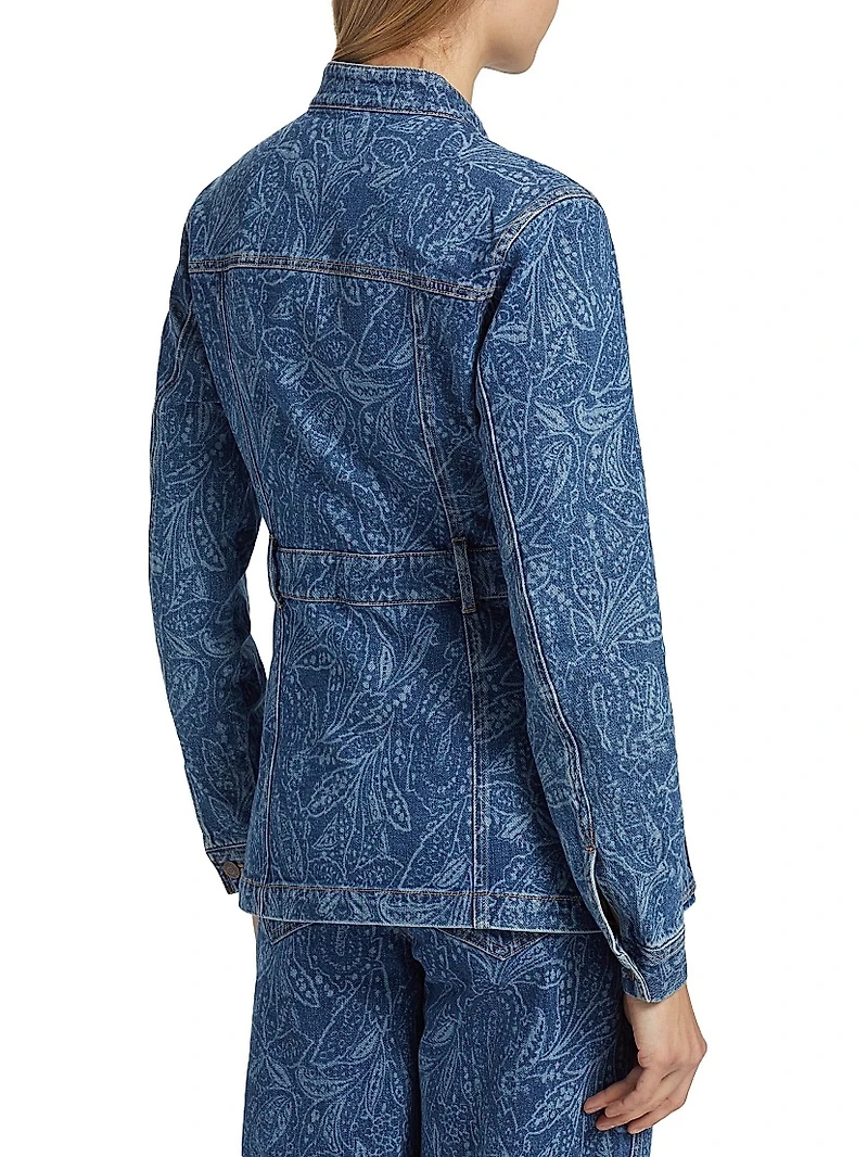 Tika Paisley Belted Denim Jacket