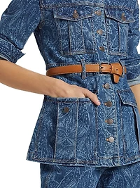 Tika Paisley Belted Denim Jacket