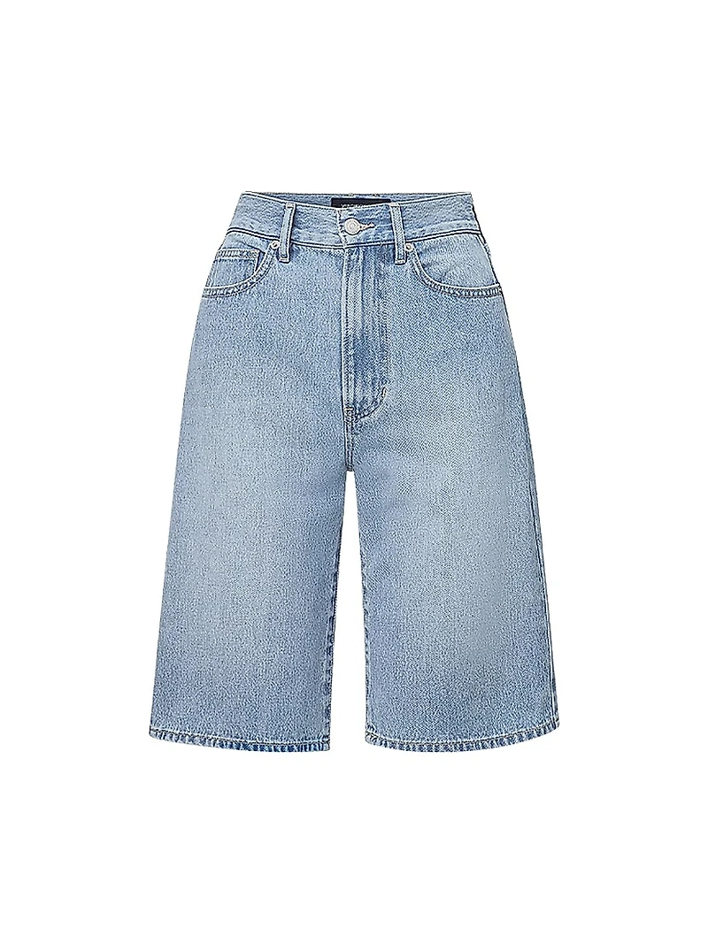 Charlotte Denim High-Rise Bermuda Shorts