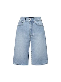 Charlotte Denim High-Rise Bermuda Shorts