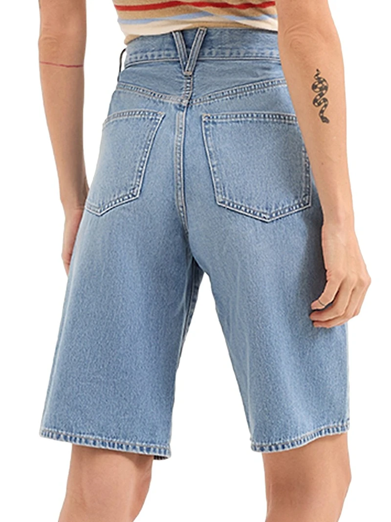 Charlotte Denim High-Rise Bermuda Shorts