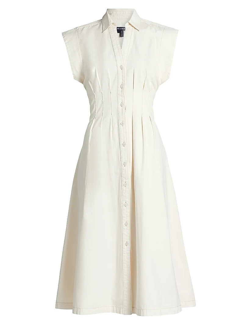 Ruben Cotton Cap-Sleeve Midi-Shirtdress