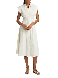 Ruben Cotton Cap-Sleeve Midi-Shirtdress
