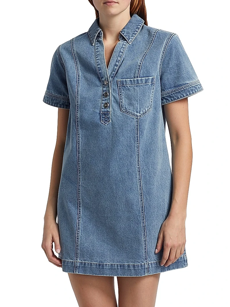 Otto Denim Polo Minidress