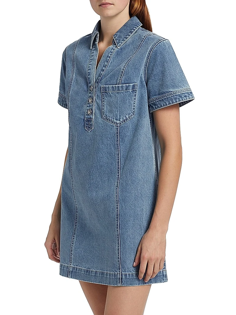 Otto Denim Polo Minidress