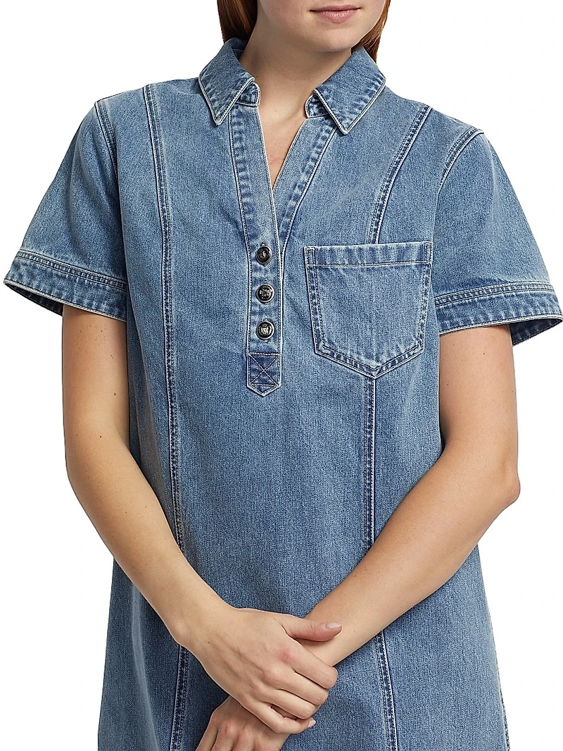 Otto Denim Polo Minidress