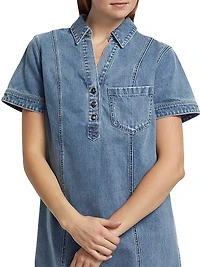Otto Denim Polo Minidress