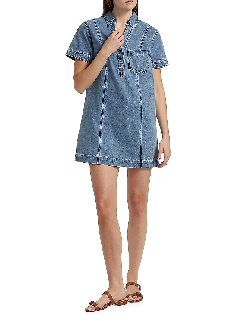 Otto Denim Polo Minidress