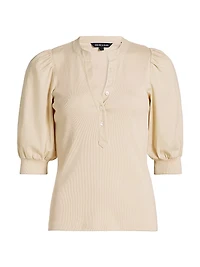 Coralee Puff-Sleeve Top