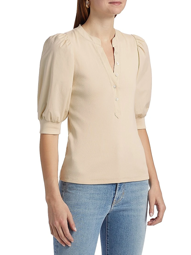 Coralee Puff-Sleeve Top