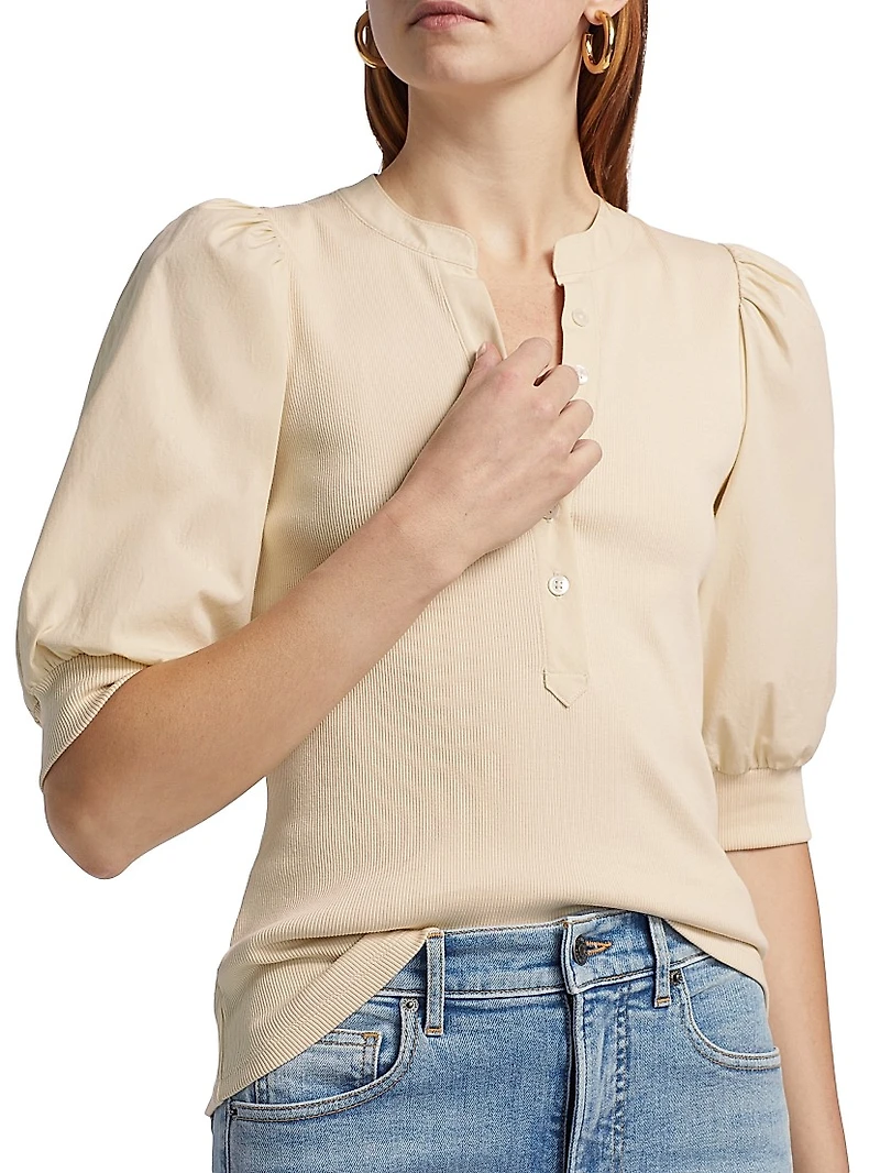 Coralee Puff-Sleeve Top