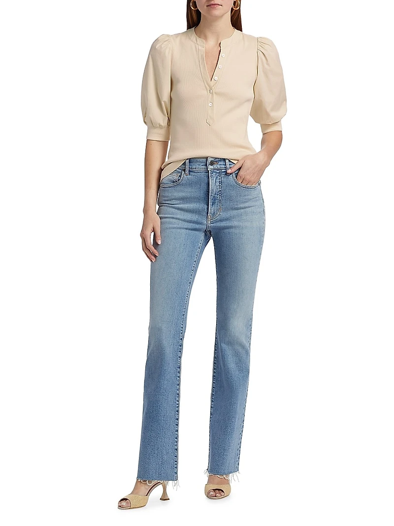 Coralee Puff-Sleeve Top
