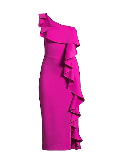 Black Halo EVE Maris Neoprene Cocktail Midi-Dress