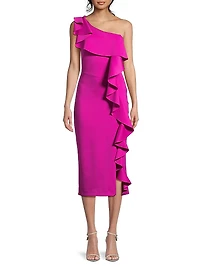 Black Halo EVE Maris Neoprene Cocktail Midi-Dress