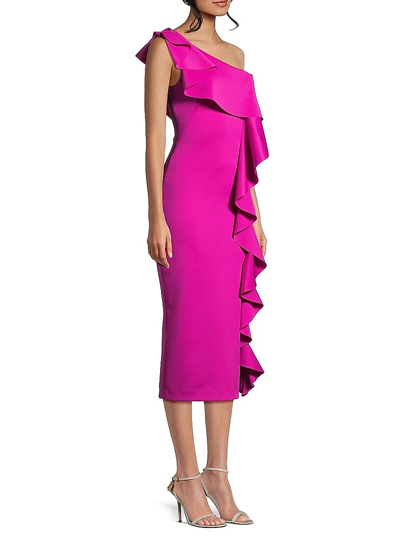 Black Halo EVE Maris Neoprene Cocktail Midi-Dress