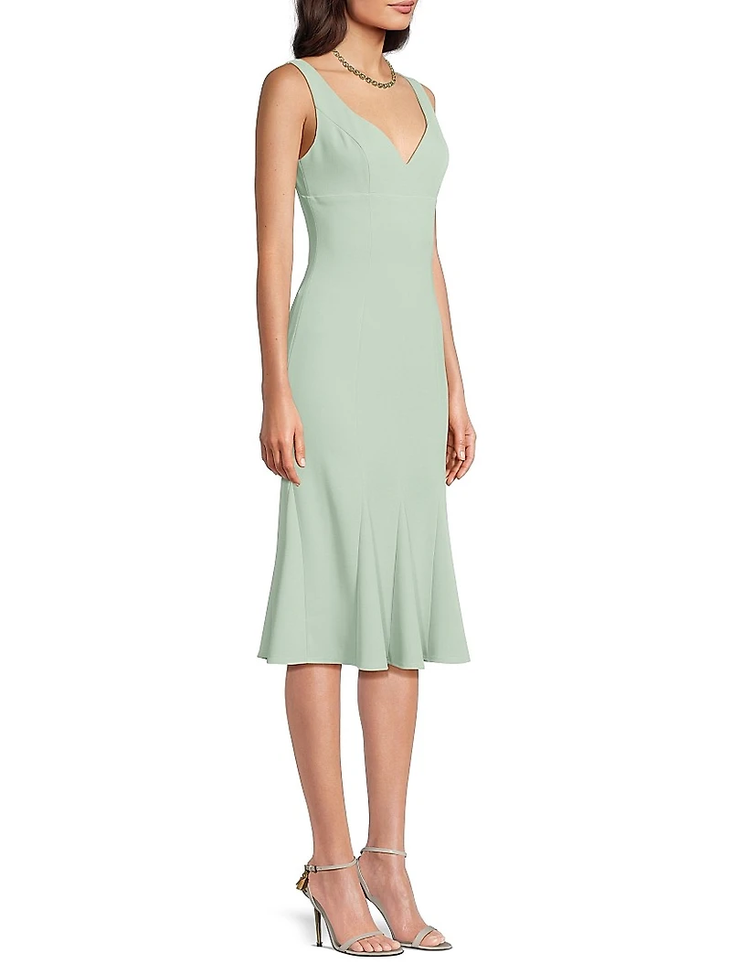 Ashlyn Crepe Sweetheart Midi-Dress