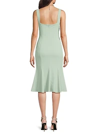Ashlyn Crepe Sweetheart Midi-Dress