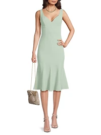 Ashlyn Crepe Sweetheart Midi-Dress
